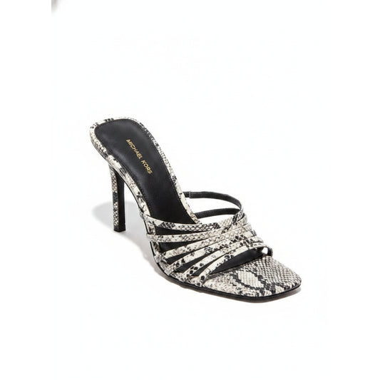 Michael Kors Haisley Snake Print Strappy Mule Heel Natural, Women