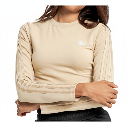 Adidas Tank Top CROP LS TEE (H18843-BEIGE) Women