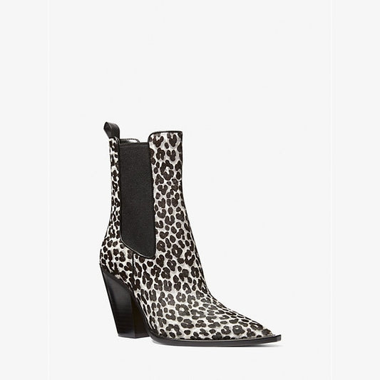 Michael Kors Leopard Print Chelsea Boots Black, Women