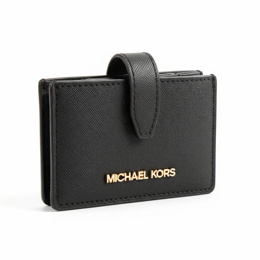 Michael Kors Jet Set Leather Card Wallet Black, Women