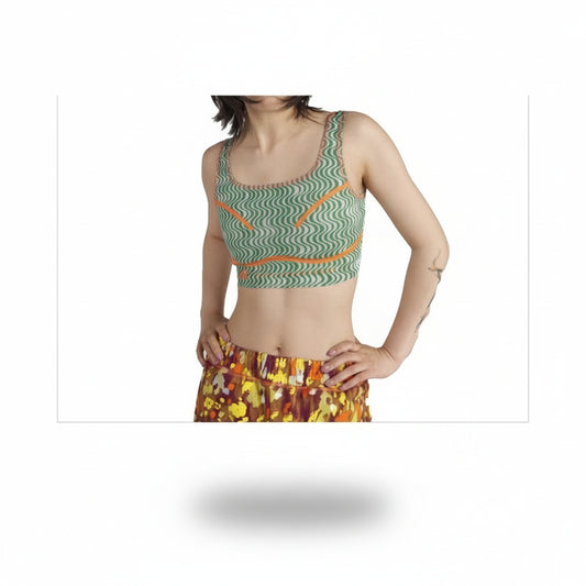 Adidas Tank Top aSMC CROP PRINT (HI6036-GREEN) Women