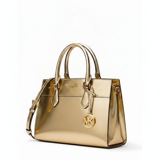 Michael Kors Camille Metallic Gold Leather Handbag, Women