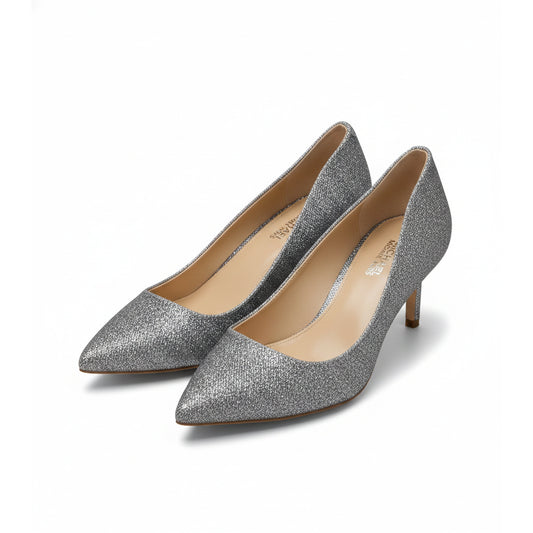 Michael Kors Silver Textured High Heel Pumps, Women