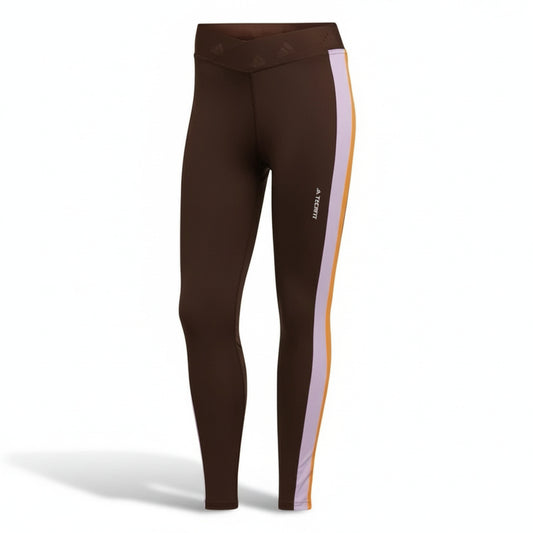 Adidas Stripe Panel Athletic Leggings Brown, Women