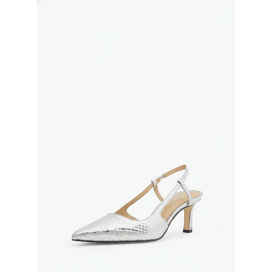 Michael Kors Alora Silver Croc Slingback Pump, Women