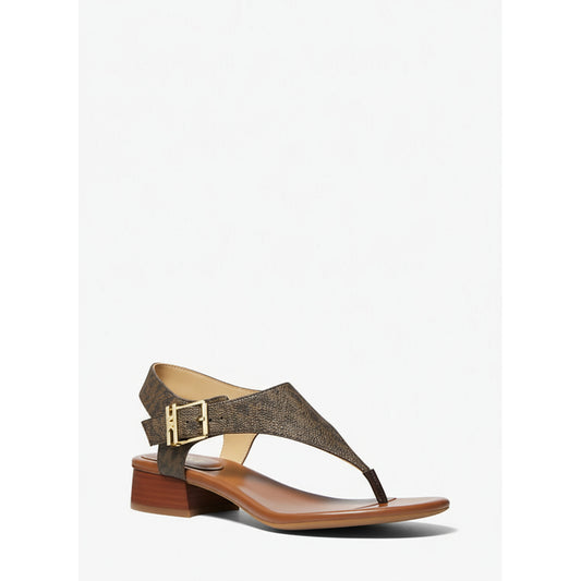 Michael Kors Logo Print Thong Sandals Brown (40S4RBFS1B-BROWN) Women
