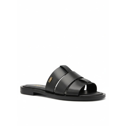 Michael Kors Woven Strap Slide Sandals Black, Women
