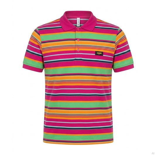 Moschino Rainbow Striped Polo Shirt Multicolor (A16039423-1888), Men