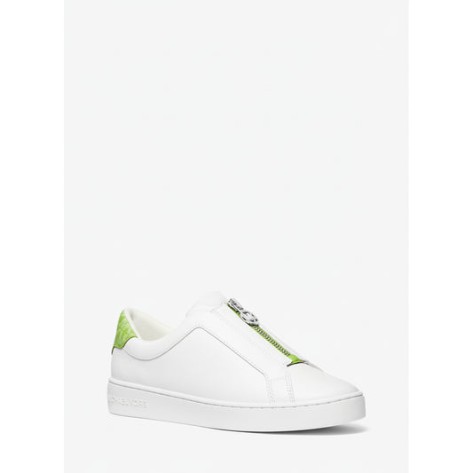 Michael Kors White Zip Sneakers Green (43S4KTFP1L-SILVER) Women