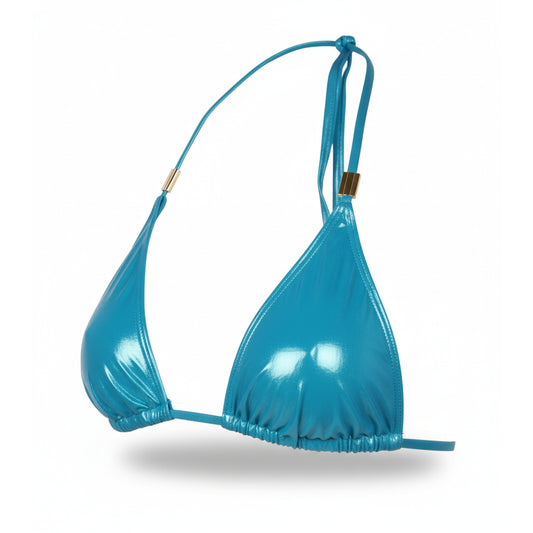 Moschino Metallic Triangle Bikini Top Turquoise (A57189425-0305) Women
