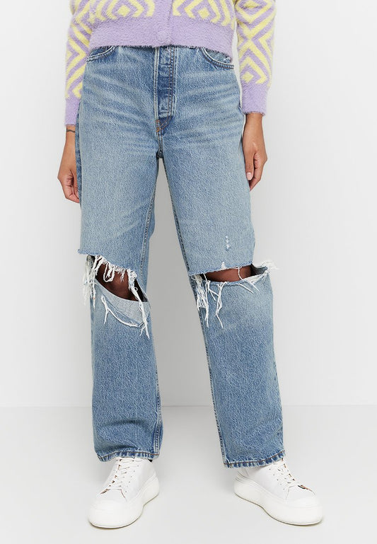RE/DONE 90S CROP LOW SLUNG Blue (ZZO260S02-T00) Women