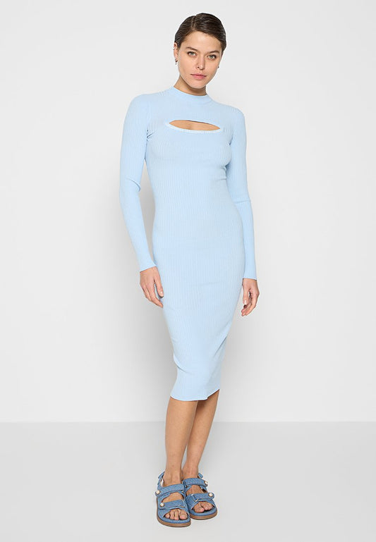KARL LAGERFELD LSLV KNIT DRESS Light Blue (ZZO314957-T00) Women