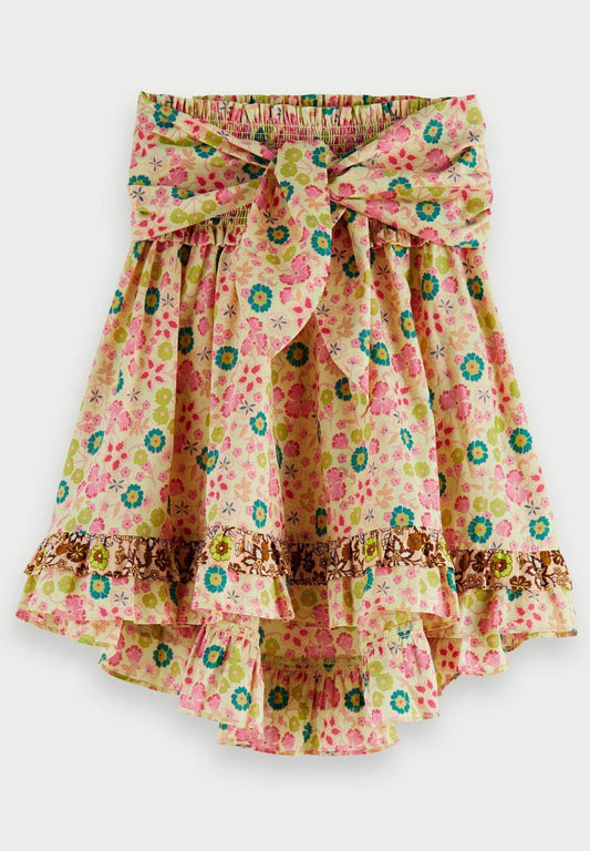 Scotch & Soda Ruffled smocked waist midi skirt Women