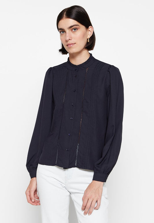 JDY GITTA L/S LACE SHIRT WVN LO Dark Blue (ZZO204F06-K00) Women