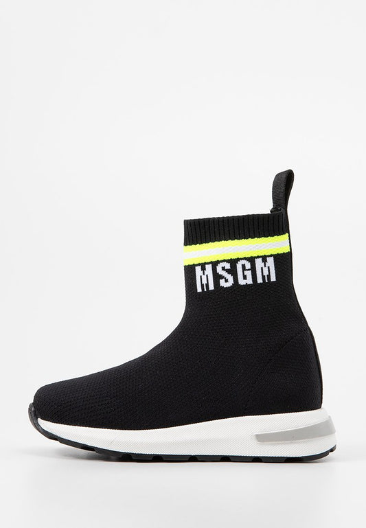 MSGM CONTRASTING PRINTED LOGO HIGH SOCK SNEAKERS (ZZO2JFW02) Kids