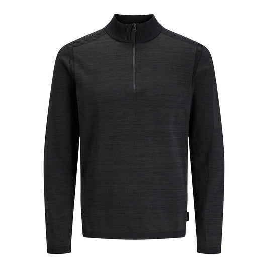 Jack & Jones Omace Knit Half Zip Sweater (12270980-BLACK) Men