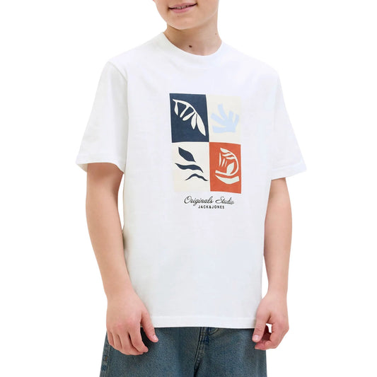 Jack & Jones Originals Canggu Front Branding Crew Shirt (12278645-BRIGHTWHITE) Kids