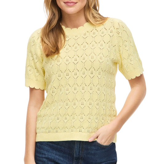 Vila Owen Pointelle Knit Shirt (14113925-PastelYello) Women