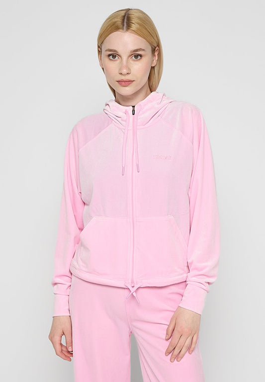 Stronger Velvet Zip Hoodie Light Pink (ZZO2JXX19-I00) Women