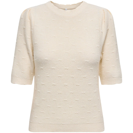 Only Katia SS Structure Knit Shirt (15350776-WHITECAPGRA) Women