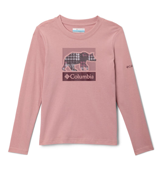 Columbia Hazeldel Hill LS Tee Eraser Pink, Barely Printed (1954941659) Kids