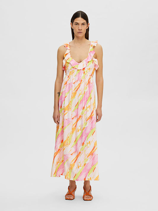SELECTED FEMME Dress Pink / Yellow Women