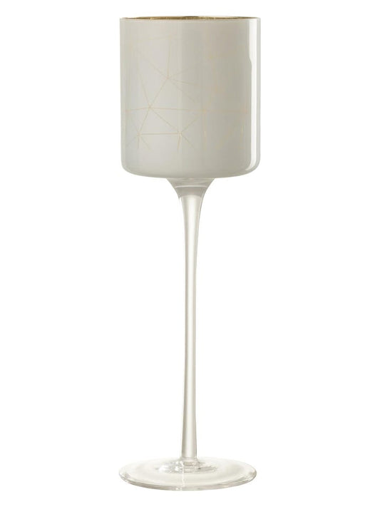 J Line Tealight Holder White / Gold (H)30 x Ø 9 cm Unisex