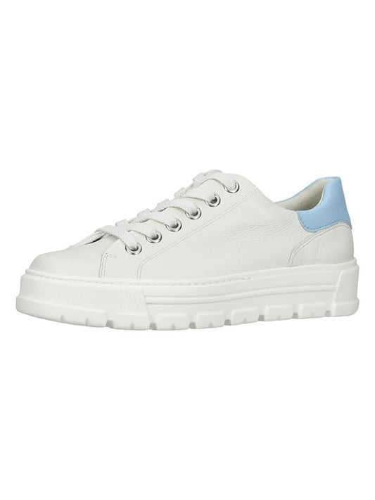 Paul Green Leather Sneaker White / Light Blue Women