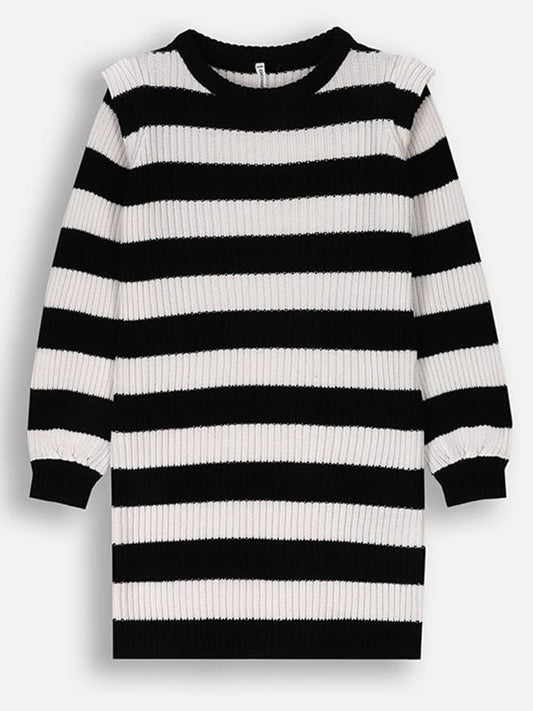Coccodrillo Knitted Dress Black / White Kids
