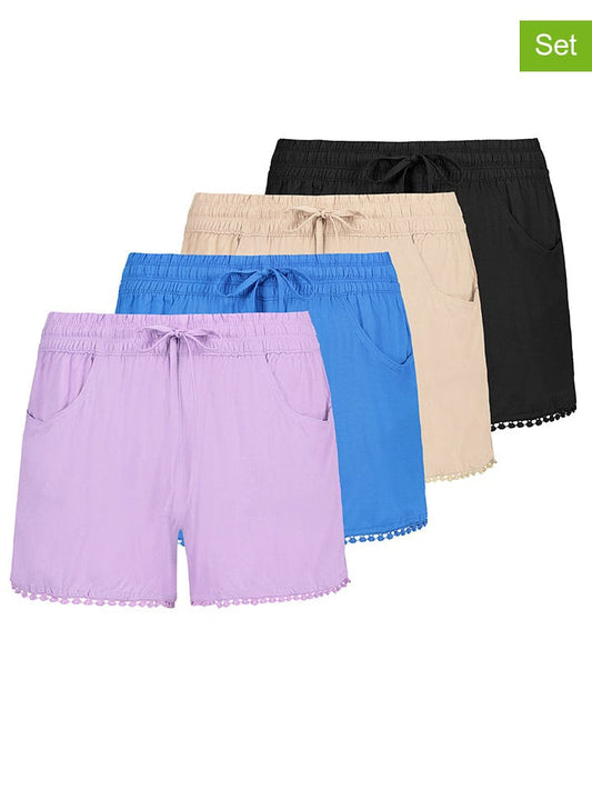 Fresh Made 4-Piece Set: Shorts Black / Beige / Blue Women