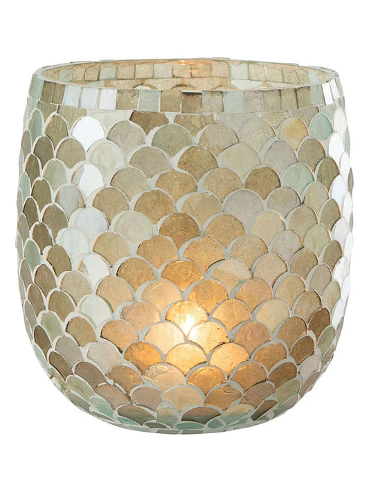 J Line Lantern "Mosaik" Light Blue (H)16 x Ø 15,5 cm Unisex