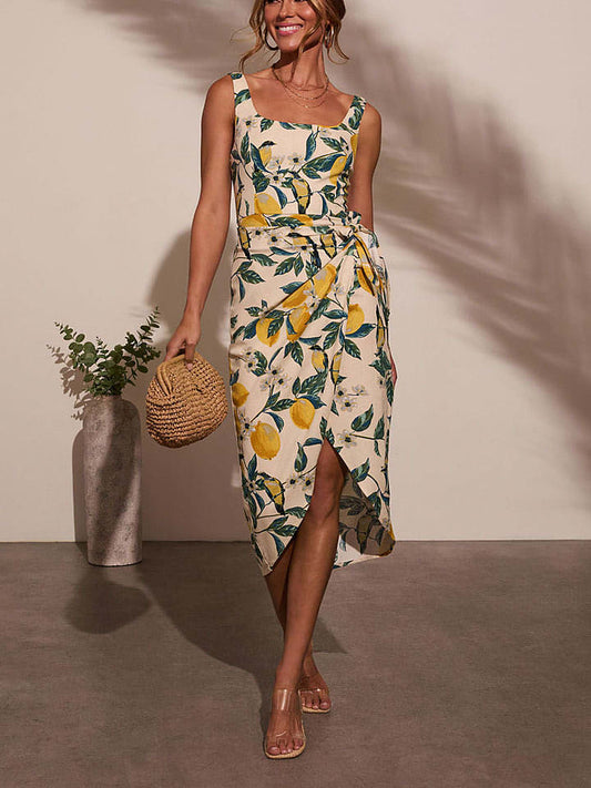 LA Angels Dress Beige / Green Women