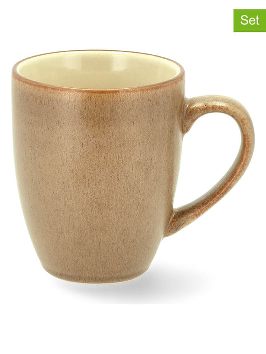 Bitz 4-Piece Set: Mugs Light Brown / Beige 300 ml Unisex