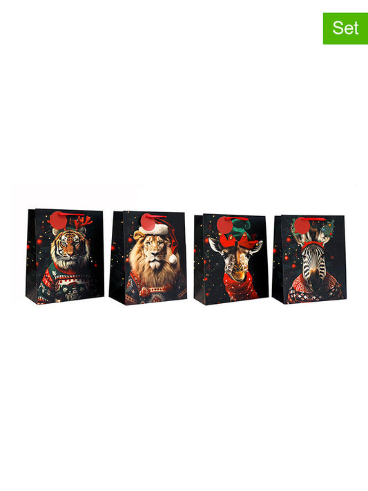 SiL Interiors 4-Piece Set: Gift Bag Black / Multicolour (W)26 x (H)33 x (D)13 cm Unisex