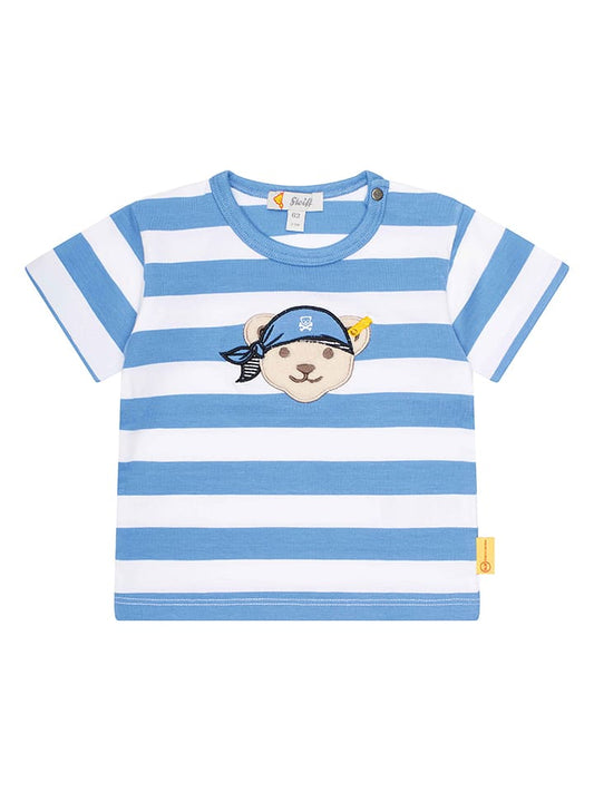 Steiff Shirt Light Blue / White Kids