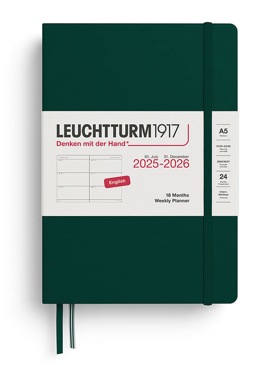 LEUCHTTURM1917 Weekly Planner & Notebook Dark Green A5 Unisex