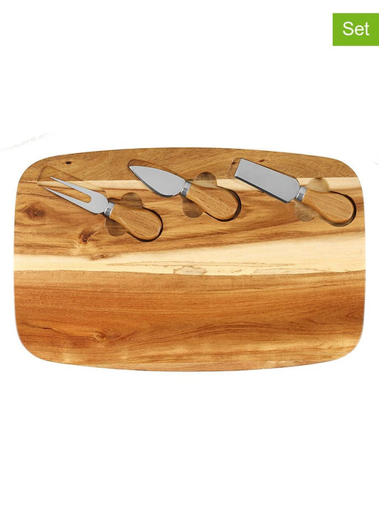 Maku 4-Piece Set: Cheese Board Light Brown Unisex
