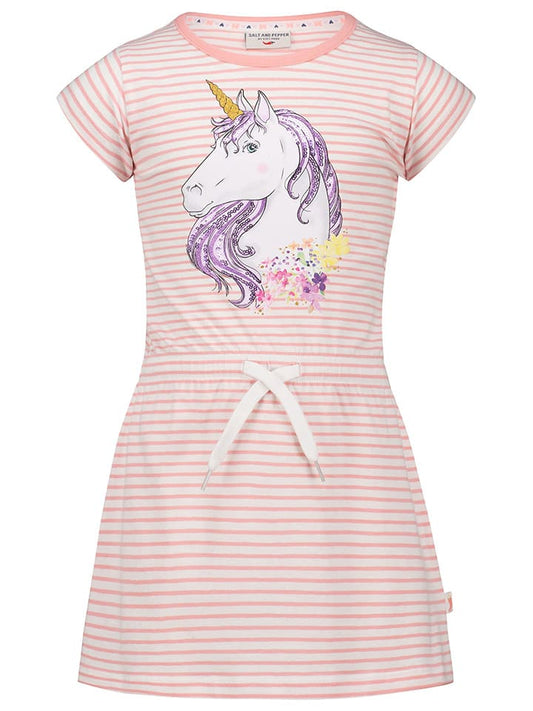 Salt and Pepper Dress Pink Kids