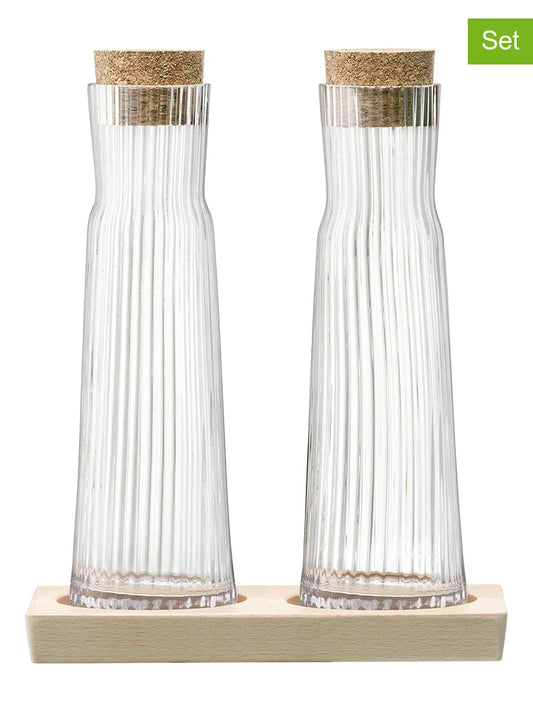 L.S.A. 3-Piece Set: Oil and Vinegar Set ''Gio Line'' Light Brown 200 ml Unisex
