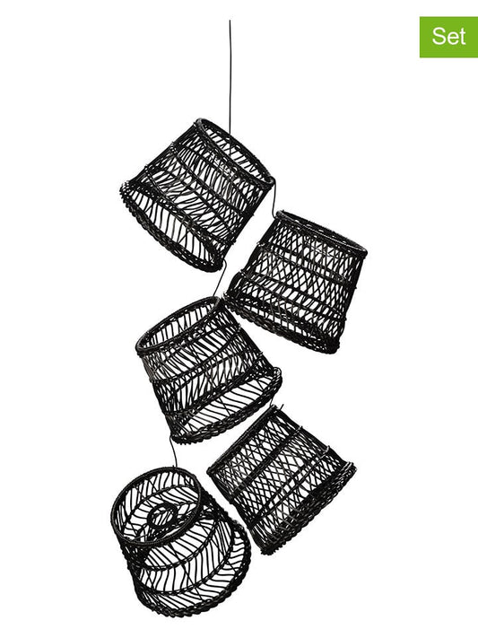 Konstsmide 5-Piece Set: Lampshade for Fairy Lights Black (H)20 x Ø 15 cm Unisex