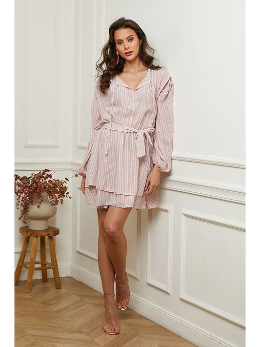 Plume Dress "Bichi" Rose / White Women