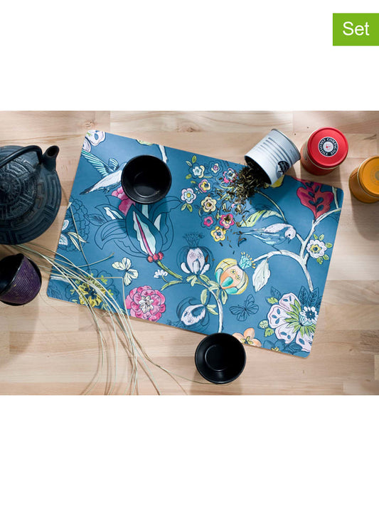 Calitex 4-Piece Set: Placemat "Paradisiaque" Blue Unisex