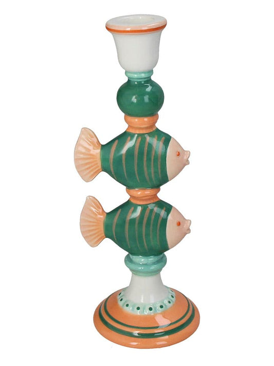 Kersten Candle Holder ''Fishes'' Green (W)10,4 x (H)26,5 x (D)9,3 cm Unisex