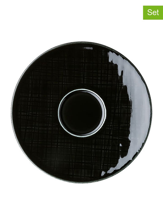 Rosenthal 6-Piece Set: Coffee Saucer "Mesh Colours" Black Ø 15,5 cm Unisex