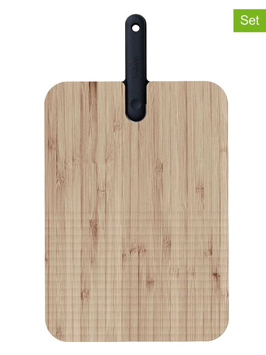 Trebonn 2-Piece Set: Chopping Board and Messer Natural / Black Unisex