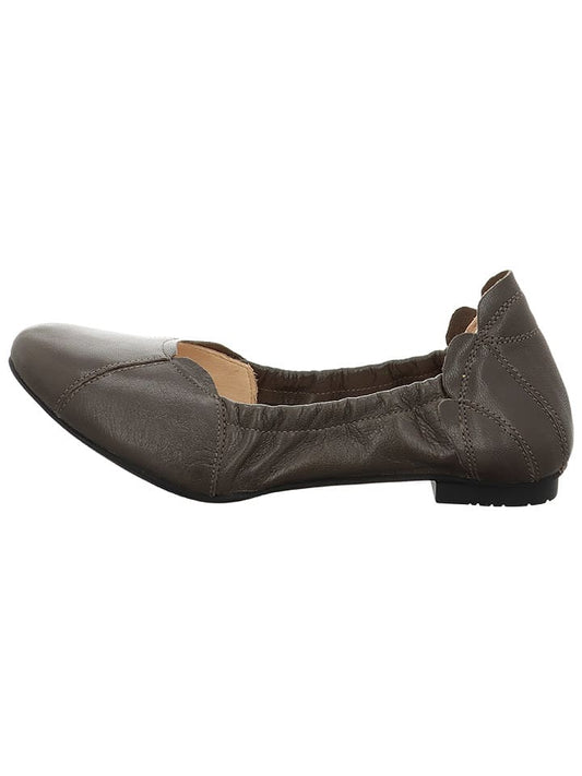 Think! Leather Ballet Flats Taupe Women