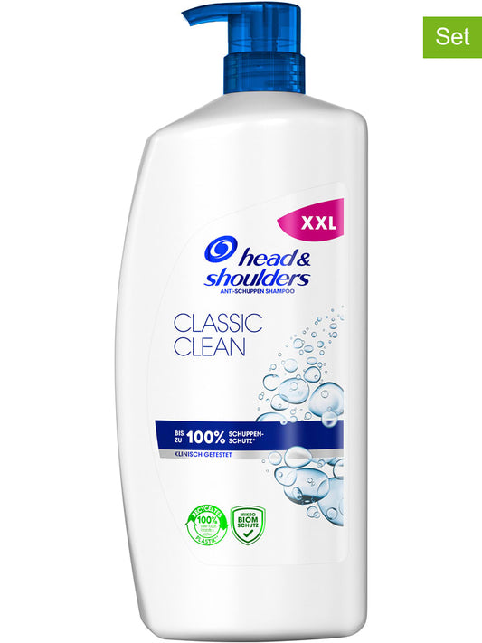 Head & Shoulders 2-Piece Set: Anti Dandruff Shampoo "Classic Clean", each 900 ml Unisex