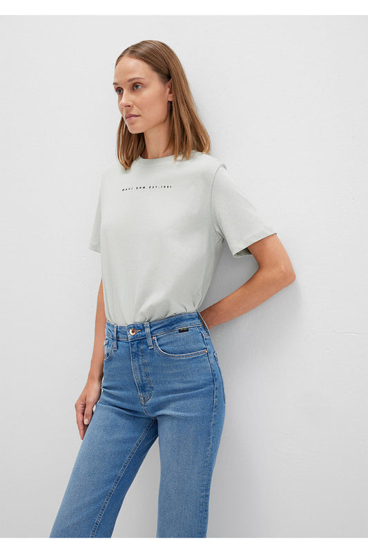 Mavi Printed Green T-Shirt Regular Fit Grey Women