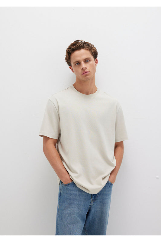 Mavi Beige Loose Cut T-shirt Grey Men