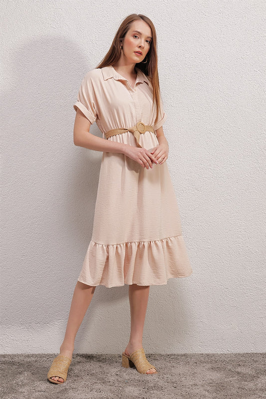 Bigdart Model Women's Dress - Cream Color Women